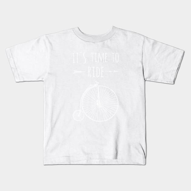 It`s tTime To Ride  shirt, Cycling themed tee Kids T-Shirt by FlyingWhale369